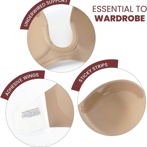 Plunging silicone adhesive bra 36D - Picture 3 of 8